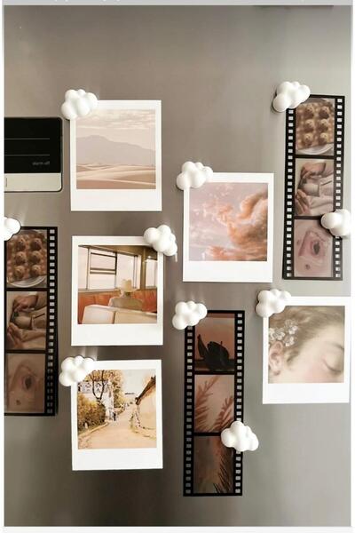 10-Piece Mini Cloud Fridge Magnet,  White Fridge Ornament Home Decor Gift Decorative