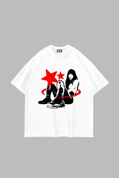 Sekizbiraltı Star Girl με στάμπα λευκό μπλουζάκι Unisex Oversize