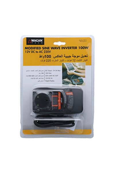 Wagan محول رقمي بموجة جيبية معدلة بقوة 100 وات بتصميم خفيف الوزن وصغير الحجم ...