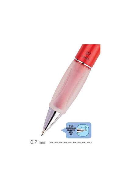 Serve Deep Mekanik Kurşun Kalem Metalik Renk Kırmızı