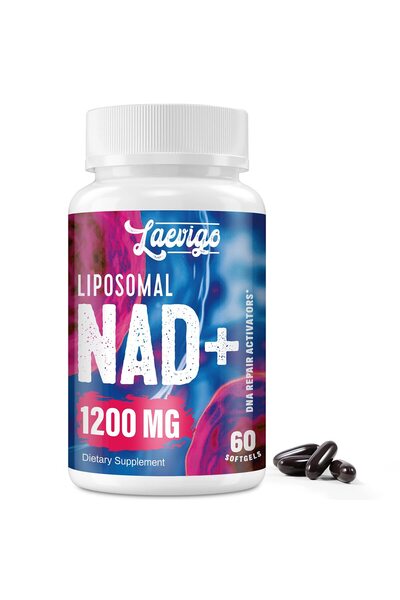 Laevigo 1200 ملغ من ليبوسومال NAD+، نقاء فائق، امتصاص معزز، يعزز الطاقة، 60 ك...