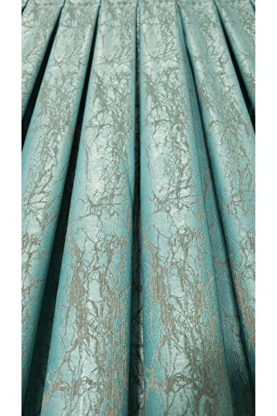 Yuka Textured Satin Marble Pattern Curtain Luxury Heavy Weight Single Vane
