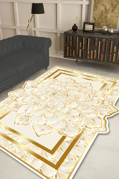 CAPPİO HALI Dijital Baskılı Makinada yıkanabilir Salon Halısı Mutfak Halısı Y...