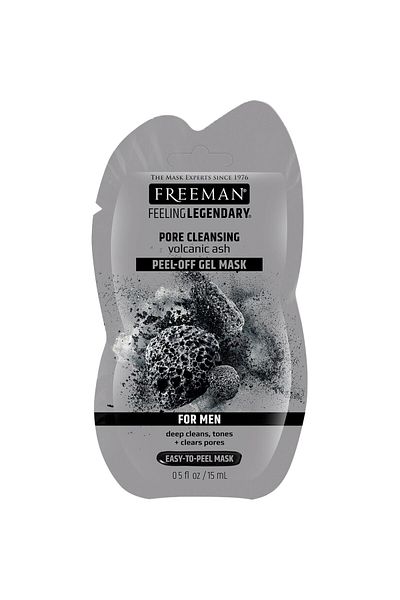 Feeling Legendary Freeman Pore Clearing Peel Off Gel Face Mask With Volcanic Ash Tube for Men, 0.5 Oz