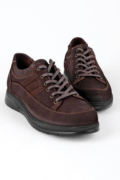 Lal Shoes & Bags Jack Ανδρικά Γνήσια Ανδρικά Παπούτσια Nubuck με κορδόνια-Καφέ