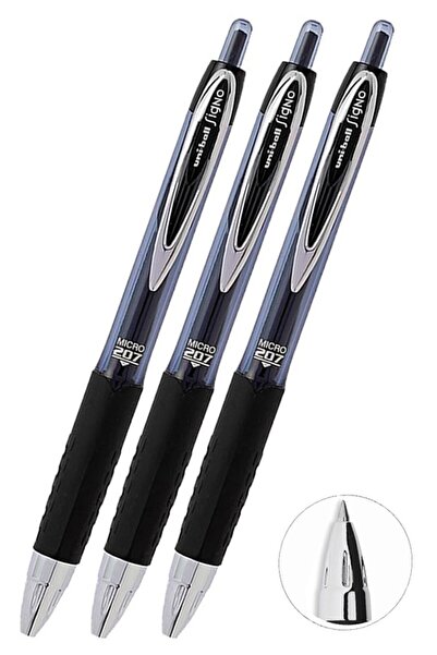 Artlantis Μαύρο στυλό πιλότου 3 τεμαχίων Uniball Signo Micro 207 0,5 mm Rolle...