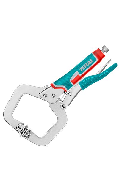 TOTAL 11-Inch/275mm C-Clamp Locking Pliers with Adjustable Pressure & Nickel-Plated Carbon Steel