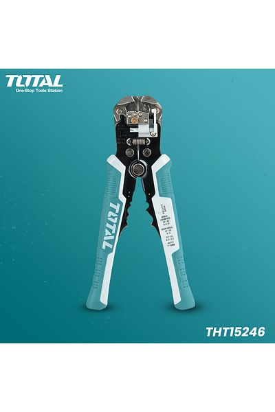 TOTAL Automatic Wire Stripper 3 in 1 Tool for Precise Wire Stripping, Cutting & Crimping