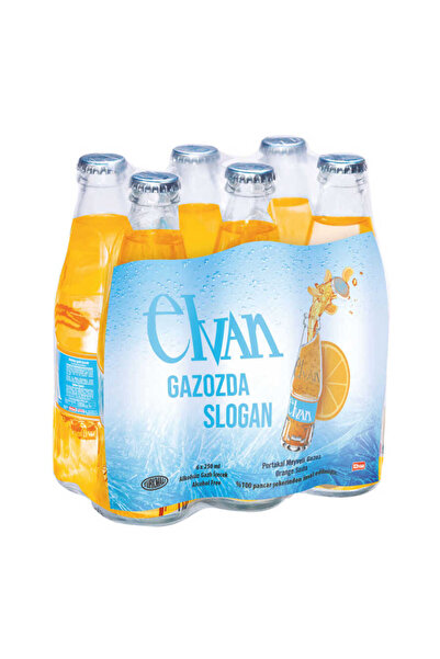 Elvan Gazoz Portakallı 250 ml 6 lı Paket Cam Şişe