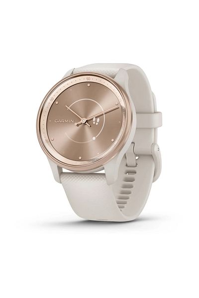 Garmin vívomove Trend - 40mm - Peach Gold Stainless Steel Bezel with Ivory Case and Silicone Band