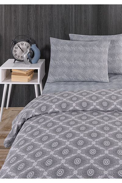 Evim Soren Double Pique Set 200X230 cm Sueno Medium Gray