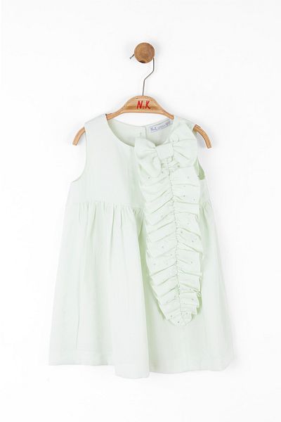 NK 01-04 Years Old Baby Girl Mint Bow Dress - Mint Green