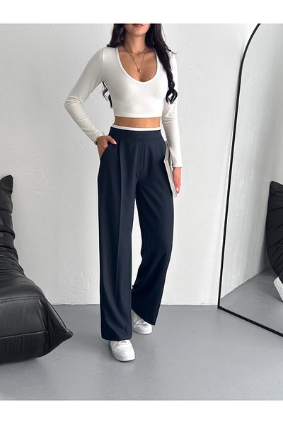 Zula Moda PANTALONI CU TALIE CU TALIE CU TALIE LĂȚI