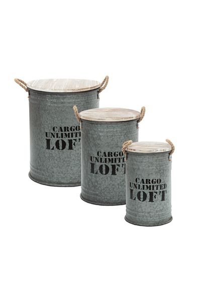Atmosphera 3-Piece Loft High Quality Iron Storage Trunk Set