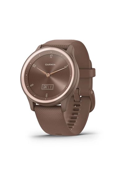Garmin vívomove Sport - 40mm - Cocoa Case and Silicone Band with Peach Gold Accents