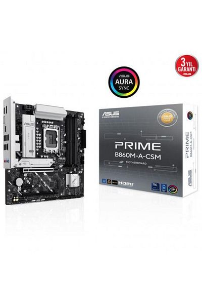 ASUS Prime B860M-A-Csm 8666 Mhz Oc Ddr5 Intel Socket 1851 Matx Motherboard