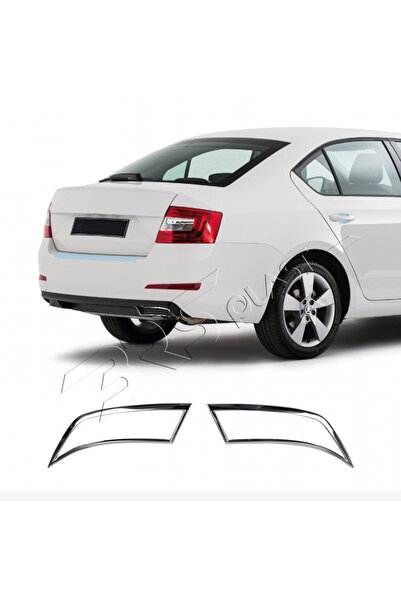 BRSPLAST Skoda Octavia A7 Uyumlu 2013 Ve Üzeri Krom Egzoz Çerçevesi 2 Parça P...