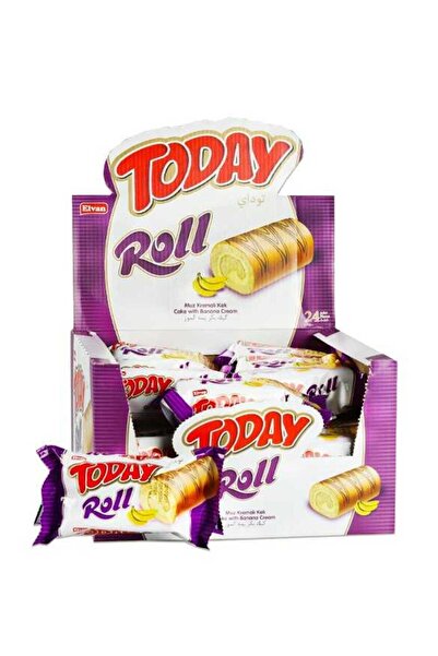 Elvan Today Swiss Roll Muz Kremalı Kek 35 gr 24 Adet (1 KUTU)