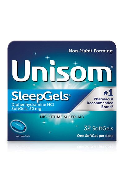 Unisom SleepGels, Nighttime Sleep-aid, Diphenhydramine HCI 50 mg, 32 SoftGels