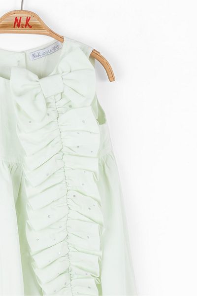 NK 01-04 Years Old Baby Girl Mint Bow Dress - Mint Green