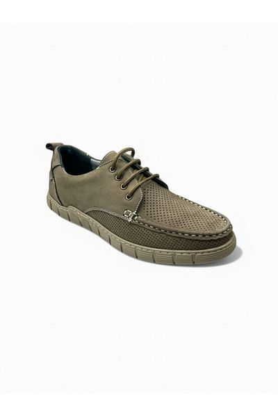 iskarpino Men's Casual Nubuck Shoes - Perforated and Comfortable Design