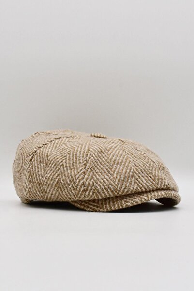 Külah Erkek Camel Fitilli Kasket Şapka