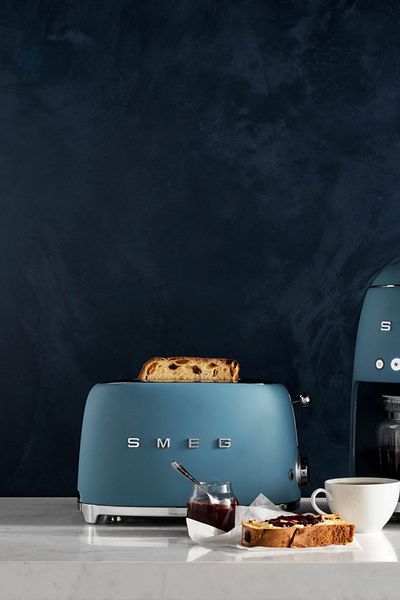 SMEG 50's Style Retro Mat Storm Blue 1X2 Toaster
