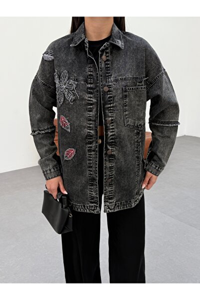 SOLİS MODA Жіноча джинсова куртка з вишивкою