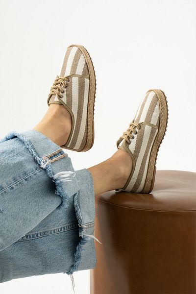 DUXAL SHOES Gabriella Women's Espadrille Sneaker with Straw Lace Detail
