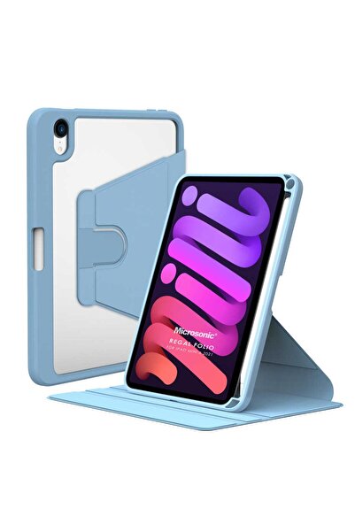 Microsonic Apple iPad Mini 7 Kılıf (A2993-A2995) Regal Folio Mavi