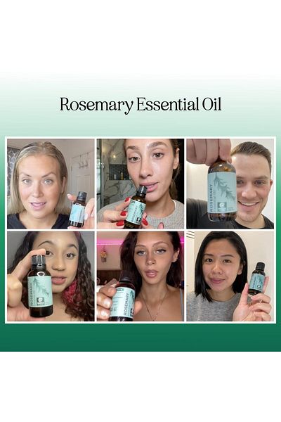 Maple Holistics Pure Rosemary Essential Oil for Aromatherapy, Hair, Skin, Nails, Diffusers, Dry Scalp, and Shine