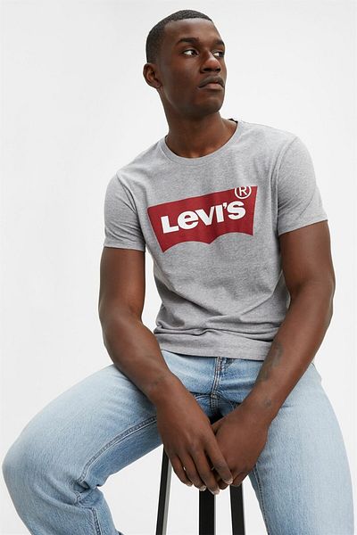 Levi's Tricou gri pentru bărbați cu decolteu grafic