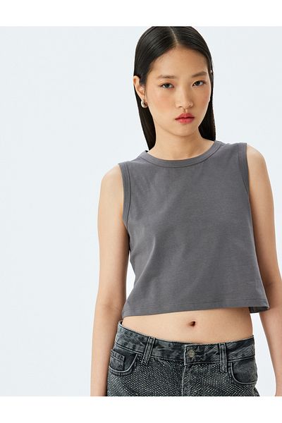 Koton Sleeveless Crop Cotton Basic Women's Tank Top