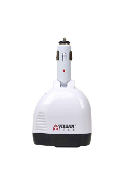 Wagan محول طاقة USB بقوة 150 واط مع جهاز إرسال FM