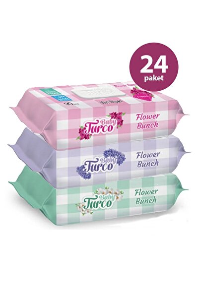 Baby Turco Frezya, Sümbül, Orkide X8 24'Lü Set 2160 Yaprak Islak Havlu