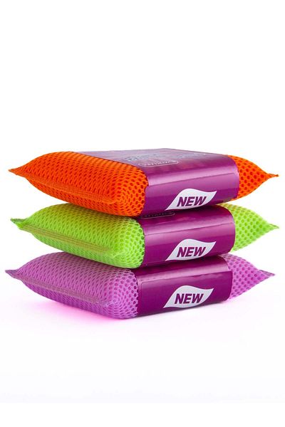 EverKlean Honeycomb Textured Dish Sponge Magic Practical Sponge 14X8 - 3 Pieces