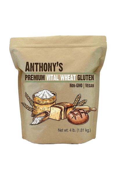 Anthony's Vital Wheat Gluten, 4 lb, Vegan, Non GMO, Keto Friendly, Low Carb