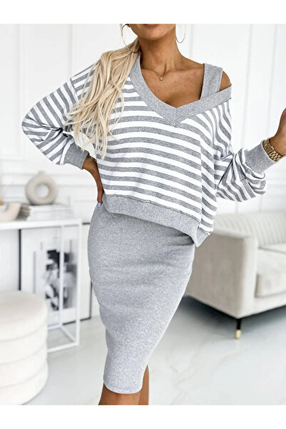 adorashop Women's 2-piece striped suit CANDY 3711-23