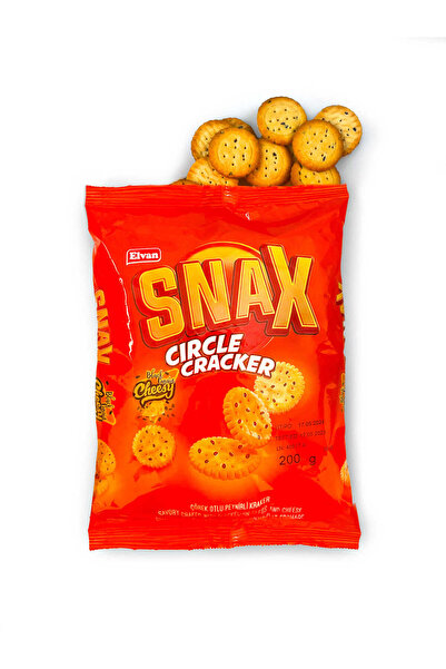 Elvan Snax Yuvarlak Kraker Çörekotlu Peynirli 200 Gr. (1 PAKET)