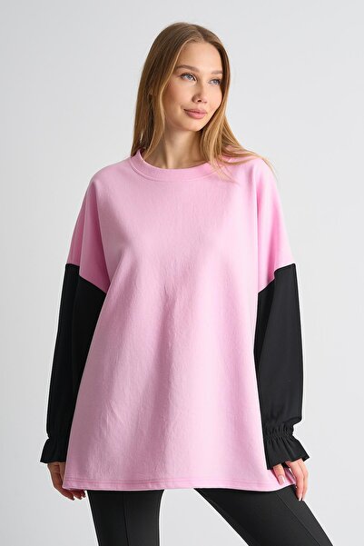 ALEXANDERGARDI Dámska mikina s farebnými blokmi a detailom volánového rukáva