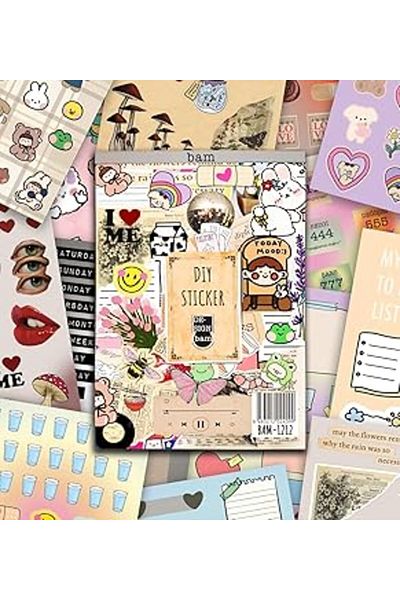 Siloin Vintage My DIY Sticker Book 24 * 17 cm 16 Pages Special Design Colorful Sticker Book