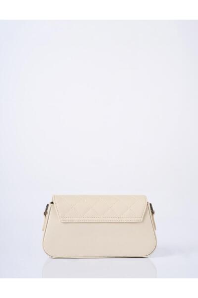 Kayra Diamond Patterned Faux Leather Bag Can Be More Noticeable with Cream