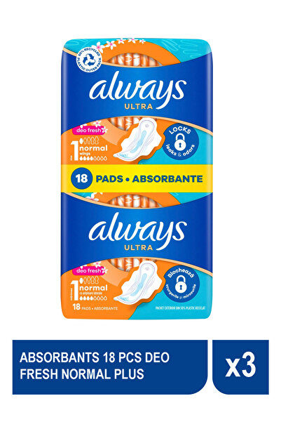 Always Set 3 BUCATI ABSORBANTE 18BUC DEO FRESH NORMAL PLUS