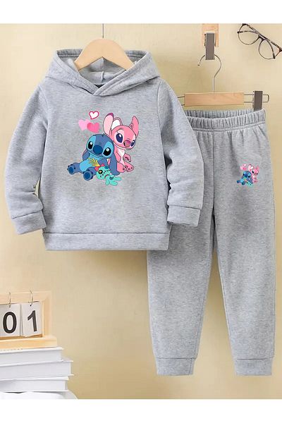 makiteks Set de trening pentru fete de iarnă 5 6 7 8 9 10 11 12 ani Lilo Stitch