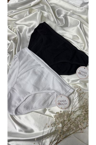 chiara grazia 2 Pack Striped Cotton Panties