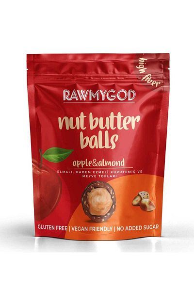 RAWMYGOD Gluten Free Apple & Almond Nut Butter Balls 84 Gr