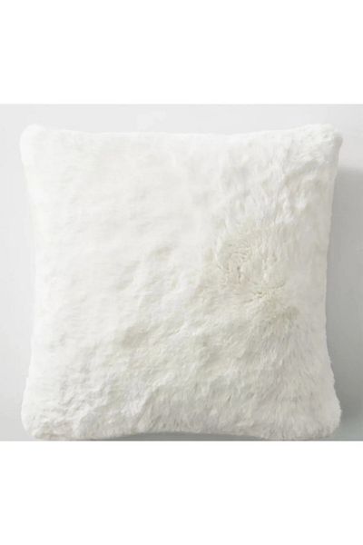 NT Handmade Față de pernă de pluș albă 42x42 cu fermoar față-verso