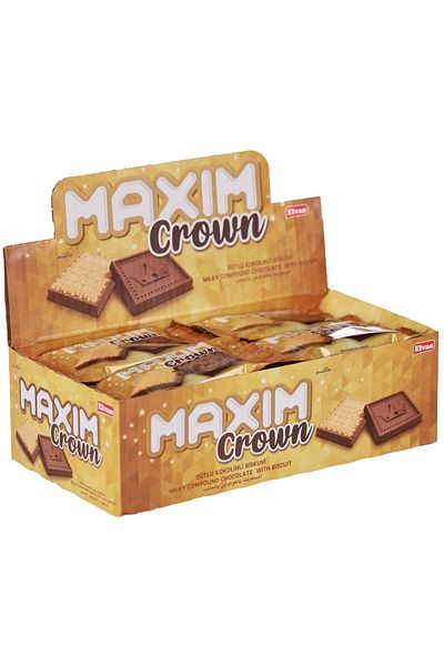 Elvan Maxim Crown Cocoa Biscuit 10 Gr. 24 Pieces (1 Pack)