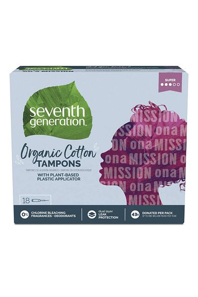 Seventh Generation Free & Clear Super Tampons with Applicator, 18 CT