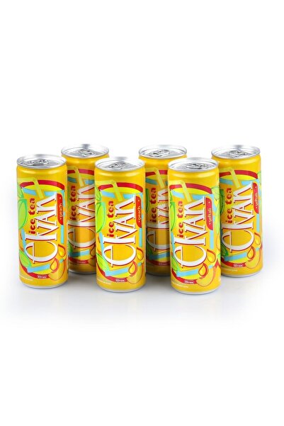 Elvan Ice Tea Teneke Kutu Şeftali Aromalı Soğuk Çay 6lı Paket 250 Ml